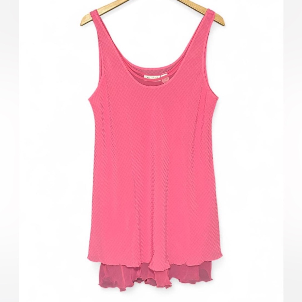 Victoria's Secret Vintage Pink Textured Long Lace Layered Top
